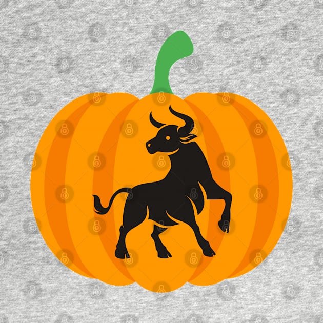 Halloween Jack O Lantern Taurus Zodiac Sign by EndlessDoodles